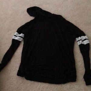 Light weight black and white hoodie